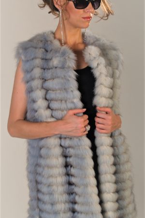 291-Y Gilet in vera Volpe Bicolor