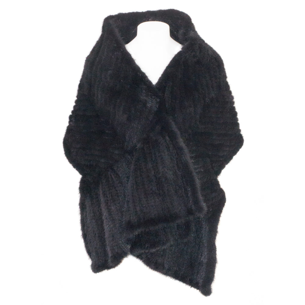 Stola in vero Visone - lavorazione tricot