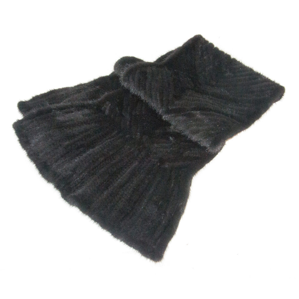 315-V stola in vero Visone - lavorazione tricot